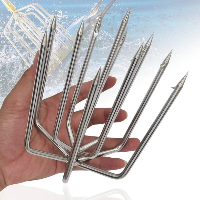 Dutiplus Large Fishing Harpoon 1~11 Prong Barded Stainless Steel Hunting Fish Gig Gaff Fork Hook with 8mm Screw for Catching Big Fish Mole Big Bullfrog - Image 1